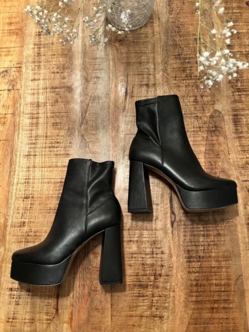 ALDO - leather black platform booties 37 - Picture 3 of 7